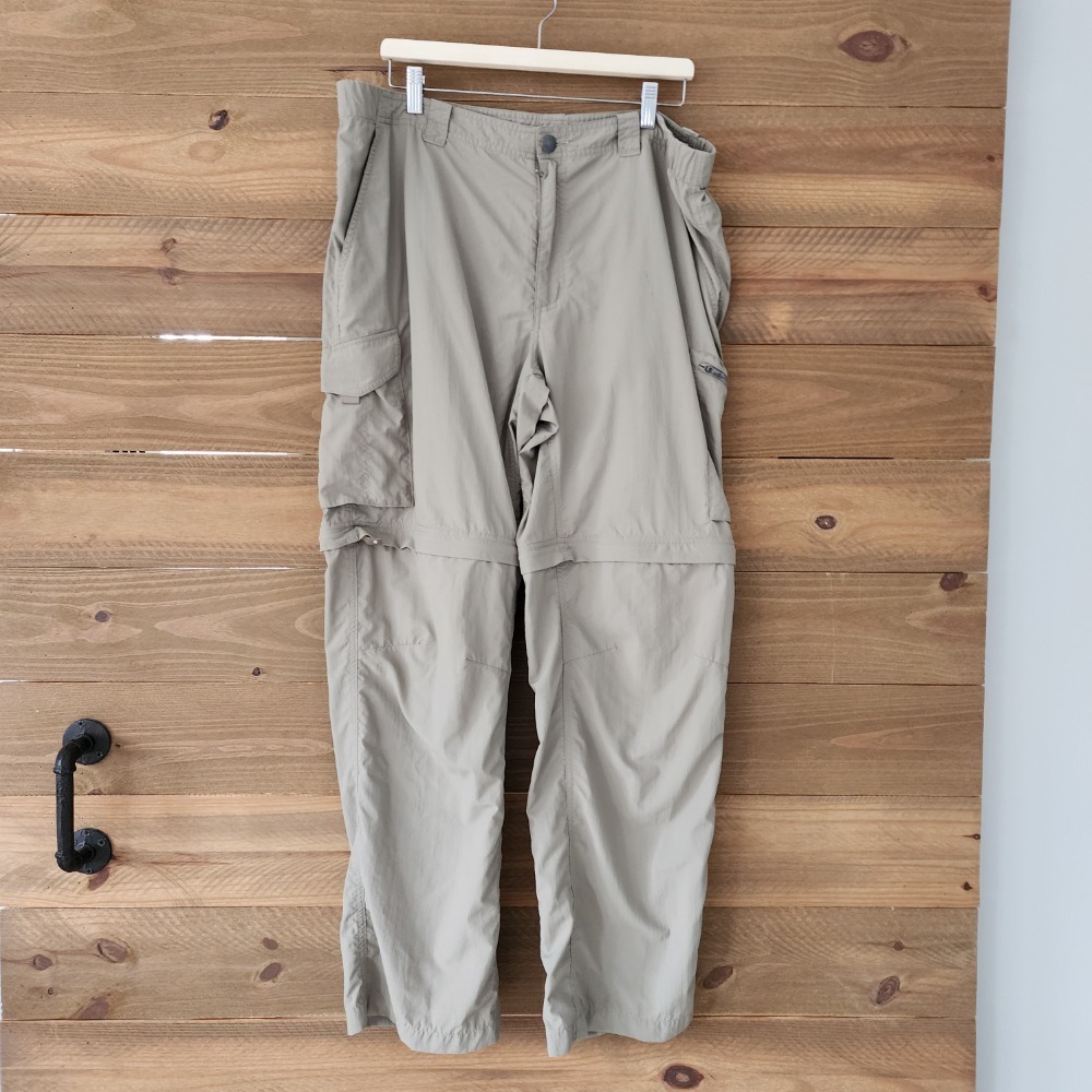 Columbia Omni-Shade khaki tan convertible hiking outdoor pants mens size 40x32